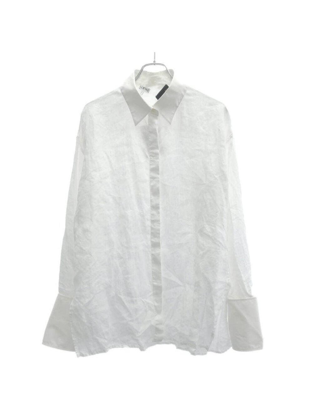 Loewe Detachable Color Sleeve Linen Shirt White 36